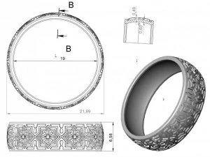 gold ring with enamel 13 3D Model