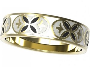 gold ring with enamel   11 3Dモデル