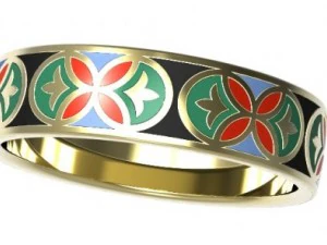 gold ring with enamel   11 3D Model