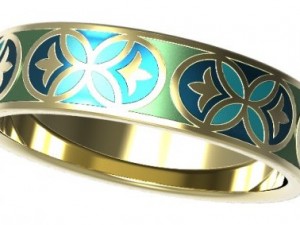 gold ring with enamel   11 Modèle 3D