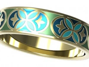 gold ring with enamel   11 3D Model