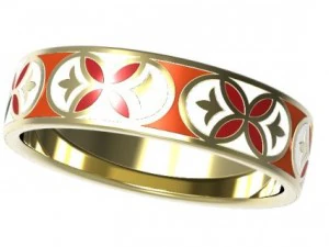gold ring with enamel   11 3D Model