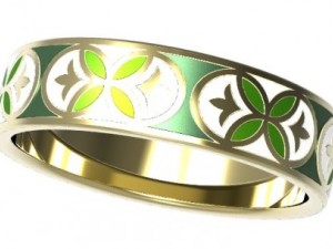 gold ring with enamel   11 Modèle 3D