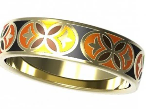 gold ring with enamel   11 3D Model