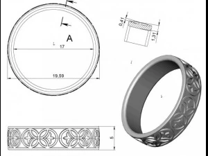 gold ring with enamel   11 3D Model