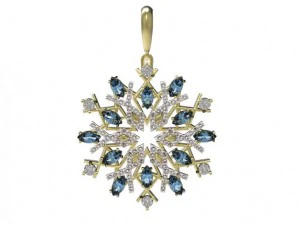 gold pendant snowflake 3D Model