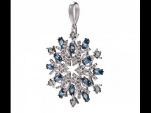 gold pendant snowflake 3D 模型