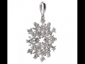 gold pendant snowflake 3D Model
