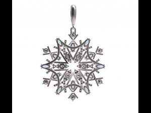 gold pendant snowflake 3D 模型