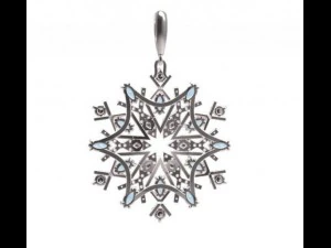 gold pendant snowflake 3D Model