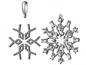 gold pendant snowflake 3D 模型