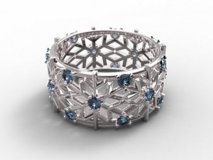 gold ring snowflake 3Dモデル