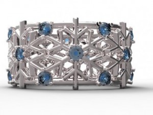 gold ring snowflake 3D Модель