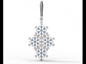 earrings gold snowflake 3D Model