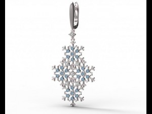 earrings gold snowflake 3D Model