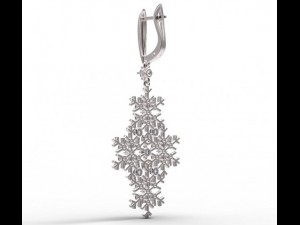 earrings gold snowflake 3D Model