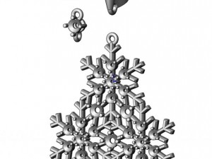 earrings gold snowflake 3D Model