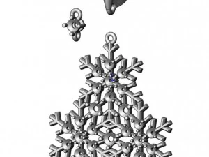 earrings gold snowflake 3D Model