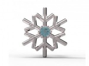 earrings ear stud gold snowflake 3D Модель