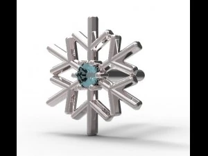 earrings ear stud gold snowflake 3D Model