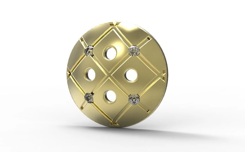 bottone dorato Modello di stampa 3D .c4d .max .obj .3ds .fbx .stl .blend