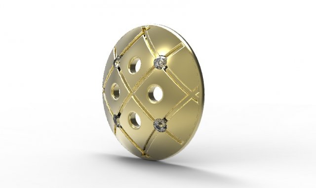 Download golden button 3D Model
