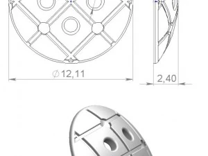 bottone dorato Modello di stampa 3D