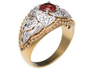 gold rings with diamonds 22 3D Model
