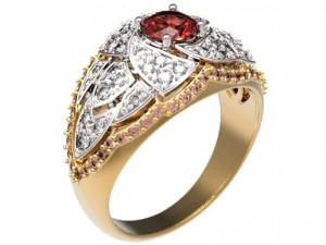 anillos de oro con diamantes 22 Modelo 3D