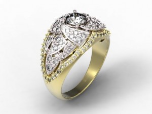 gold rings with diamonds 22 3D 모델
