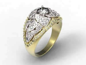 gold rings with diamonds 22 3D Model