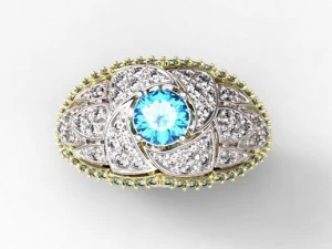gold rings with diamonds 22 3D Model