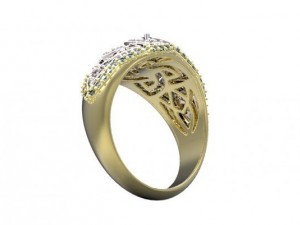 gold rings with diamonds 22 3D 모델