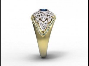 gold rings with diamonds 22 3D 모델