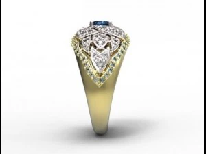 gold rings with diamonds 22 3D Model