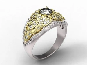 gold rings with diamonds 22 3D Model