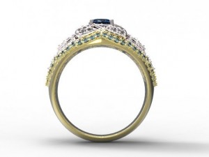 gold rings with diamonds 22 3D 모델
