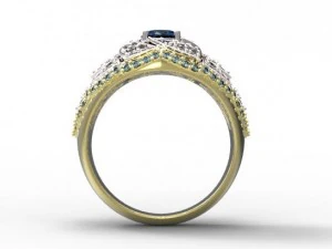 gold rings with diamonds 22 3D Model