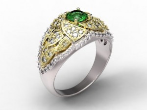 gold rings with diamonds 22 3D 모델