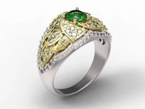 gold rings with diamonds 22 3D Model