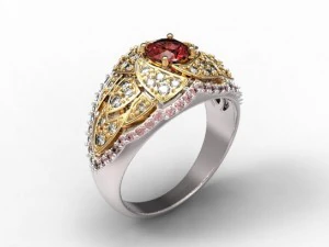 gold rings with diamonds 22 3D Model