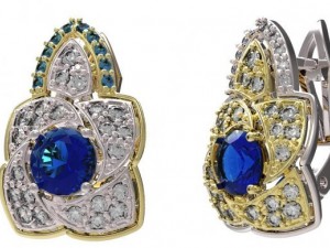 gold earrings with diamonds 22 Modèle 3D