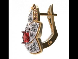 gold earrings with diamonds 22 Modèle 3D