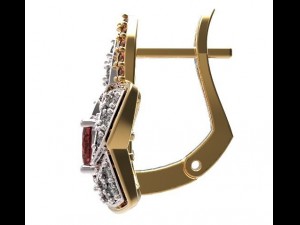 gold earrings with diamonds 22 Modèle 3D