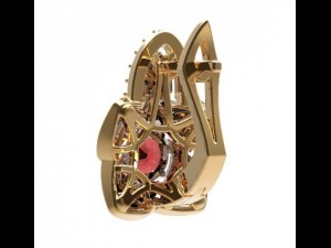 gold earrings with diamonds 22 Modèle 3D