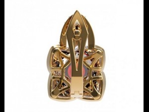 gold earrings with diamonds 22 Modèle 3D