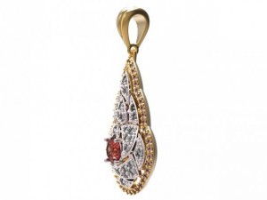 gold pendant with diamonds 22 3D Модель