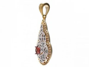 gold pendant with diamonds 22 3D Model