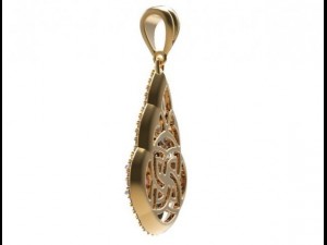 gold pendant with diamonds 22 3D Модель