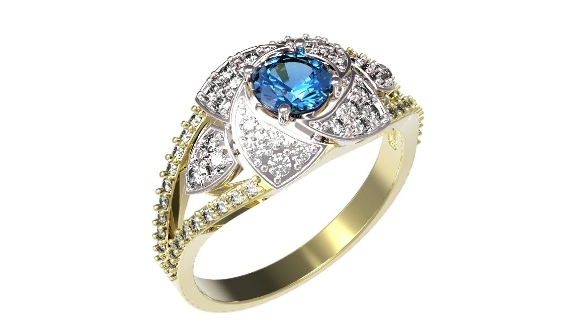 gold rings with diamonds 23 3D Model .c4d .max .obj .3ds .fbx .stl .blend 